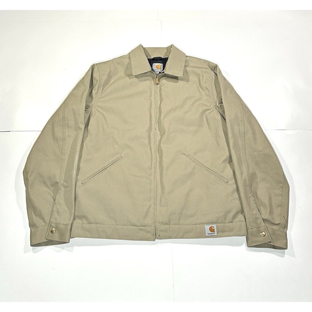 Vintage Carhartt J293 KHI Twill Work Jacket Men’s Medium Khaki Quilted Lined Y2K